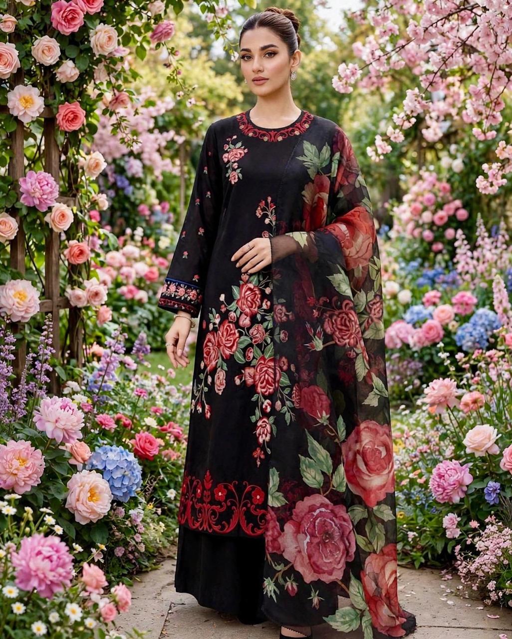 Black Rose Elegance 3 Piece Suit