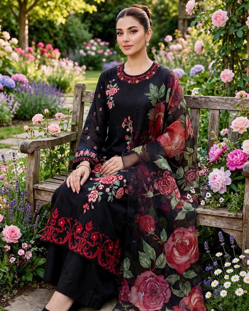 Black Rose Elegance 3 Piece Suit