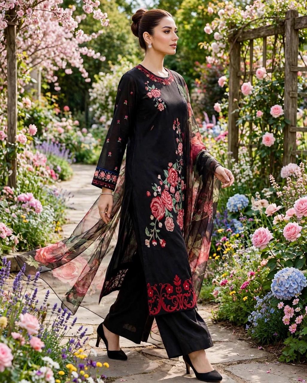 Black Rose Elegance 3 Piece Suit