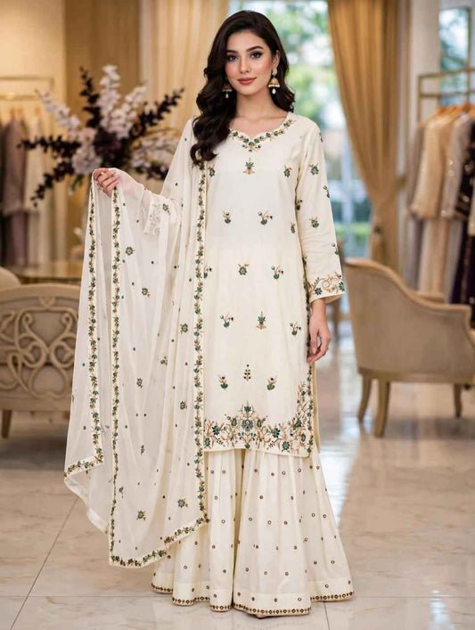 3 Piece Moonlight Embroidered Lawn Suit