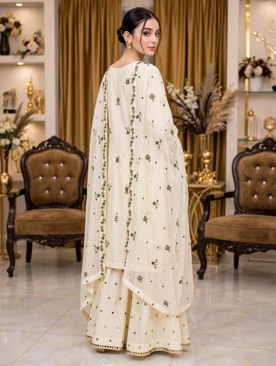 3 Piece Moonlight Embroidered Lawn Suit